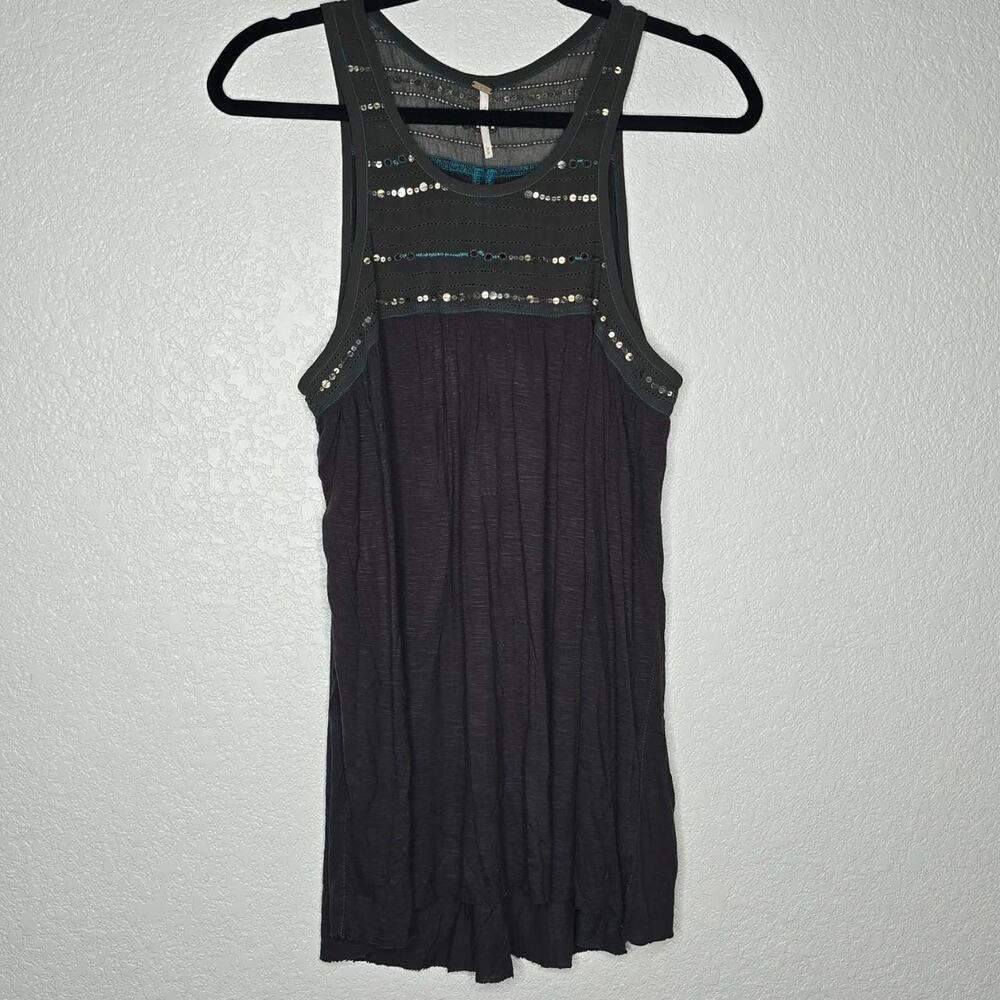 2010s Free People Embellished Sleeveless Tank M